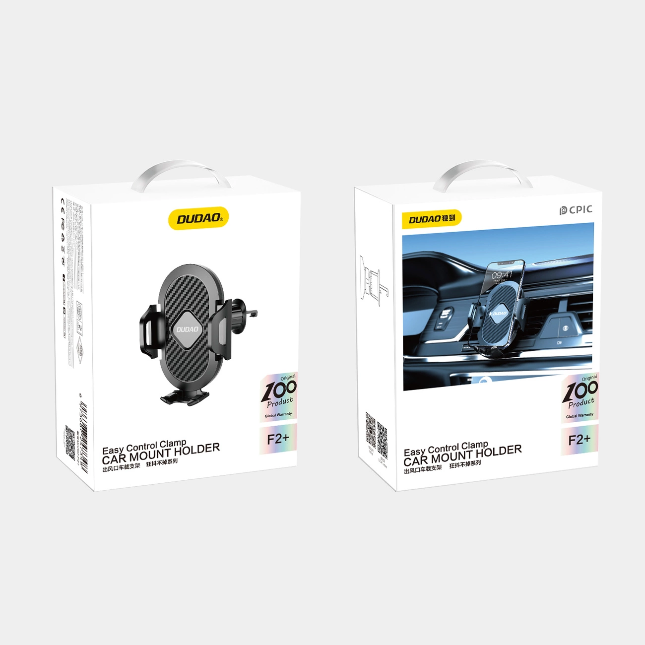 Suport pentru smartphone Dudao F2+ pentru grila de ventilație, cu clemă – Negru [3]