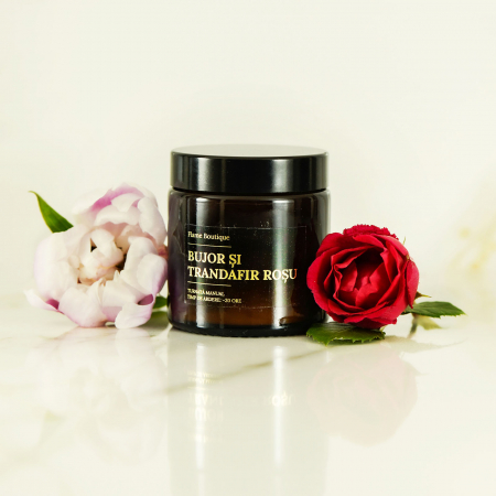 Florale - lumanare parfumata bujor si trandafir rosu