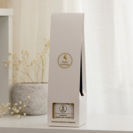Lavandă (Conține Ulei Esențial) - Difuzor Parfumat Cu Bețișoare Din Fibre - Premium, Alb, 100ml [1]