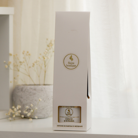 Căpșuni Și Rubarbă - Difuzor Parfumat Cu Bețișoare Din Fibre - Premium, Alb, 100ml [1]