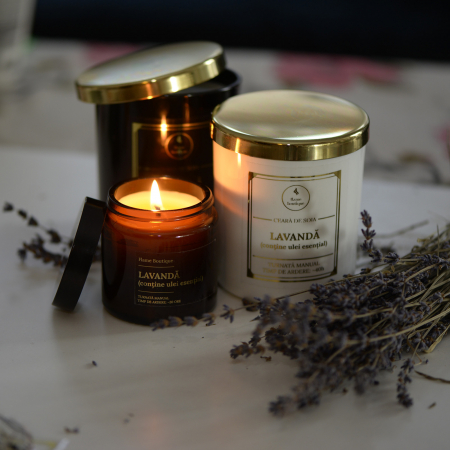 lumanare parfumata lavanda - contine ulei esential [2]