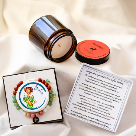 Zodii - Berbec - Lumânare Parfumată Și Brățară Semiprețioasă - Pachet Cadou Zodie