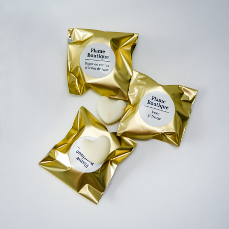 Ceară parfumată - Set 3 plicuri x 2 inimioare - Ceară Parfumată