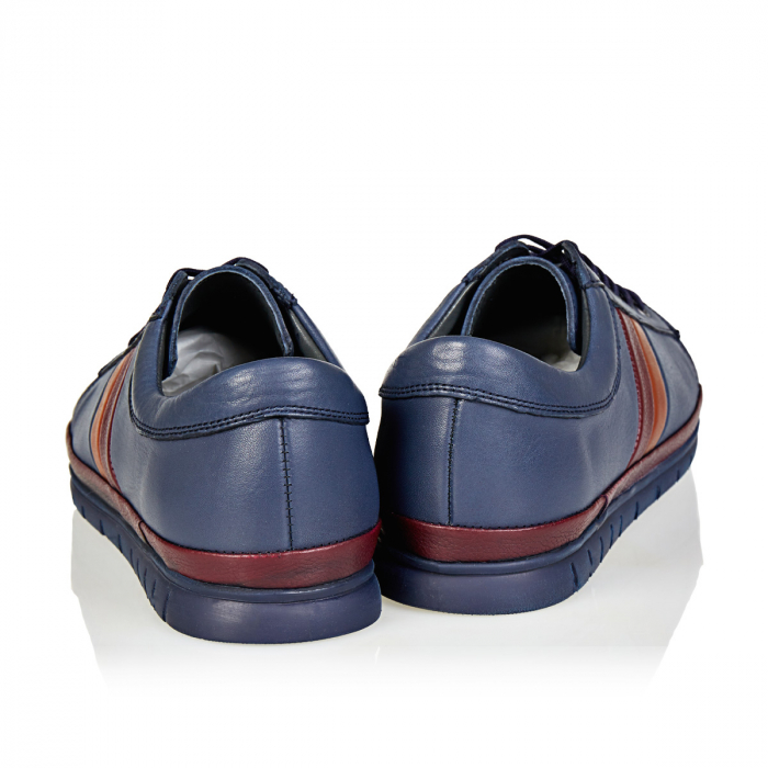 Pantofi Bărbați Sport Din Piele Naturală Blue 3503 [4]