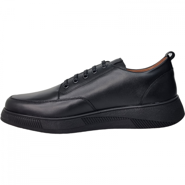Pantofi Bărbați Eleganți Din Piele Naturală Neagră 1651 [8]