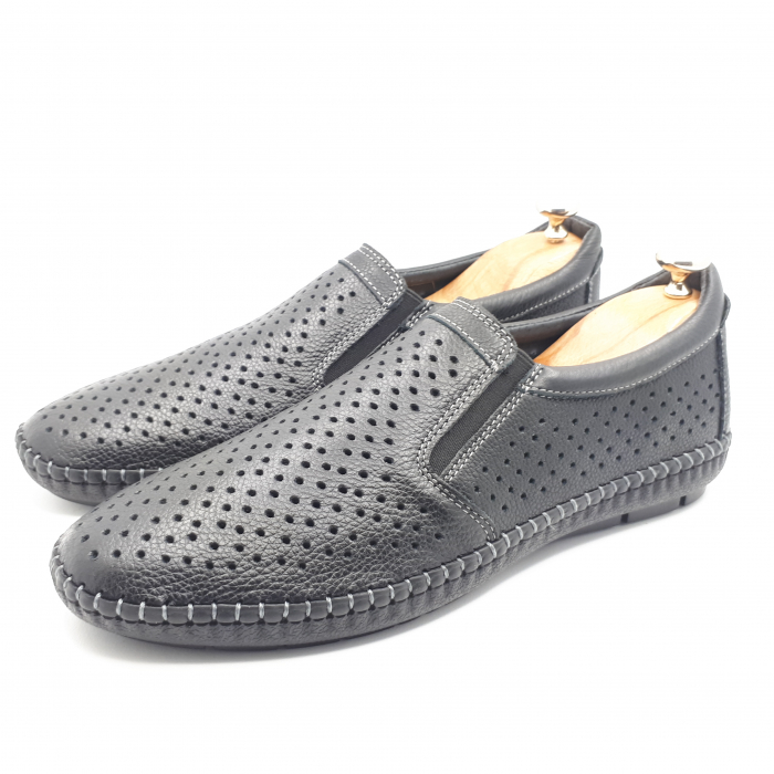 Pantofi Bărbați Casual Din Piele Naturală Neagră 2522 [3]