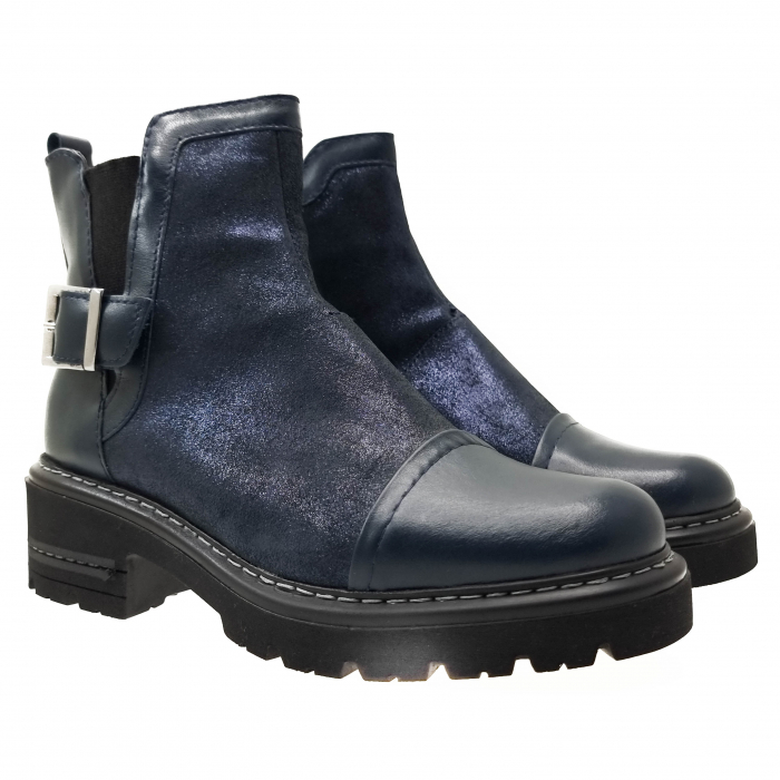 Ghete Damă Casual Din Piele Naturală Blue 1115 [2]