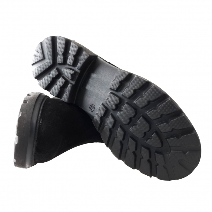 Ghete Damă Casual Din Piele Velur Naturală Neagră Vel 8589 [5]