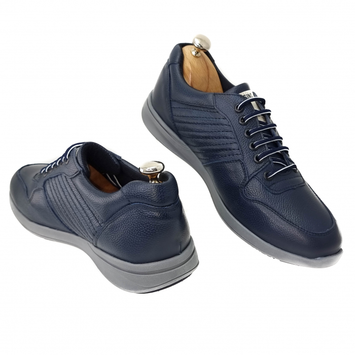 Pantofi Bărbați Sport Din Piele Naturală Blue 1220 [4]