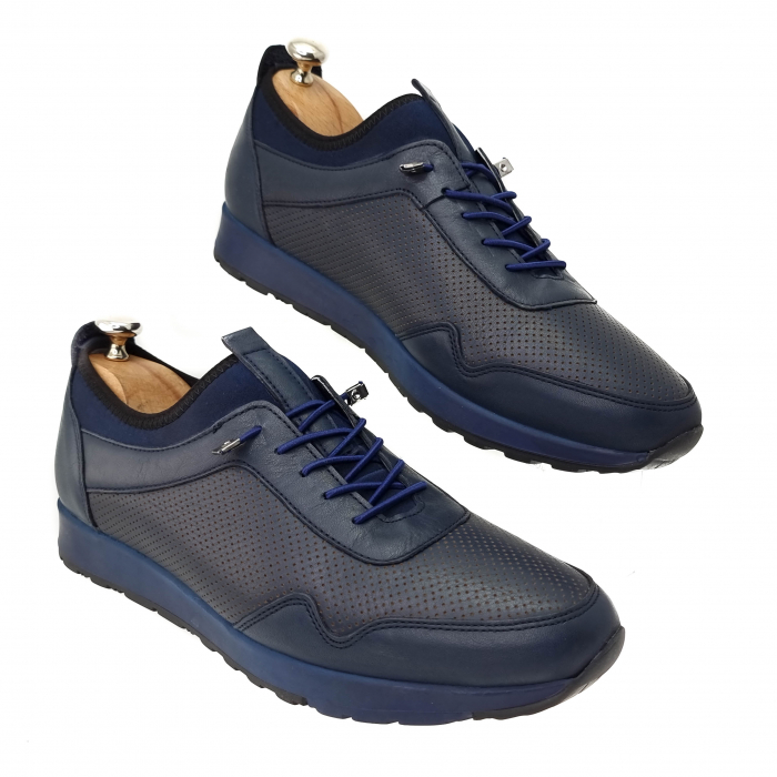 Pantofi sport barbati din piele naturala BLUE  COD-1223 [2]