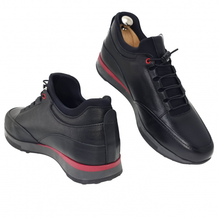 Pantofi Bărbați Sport Din Piele Naturală Neagră 1235 [3]