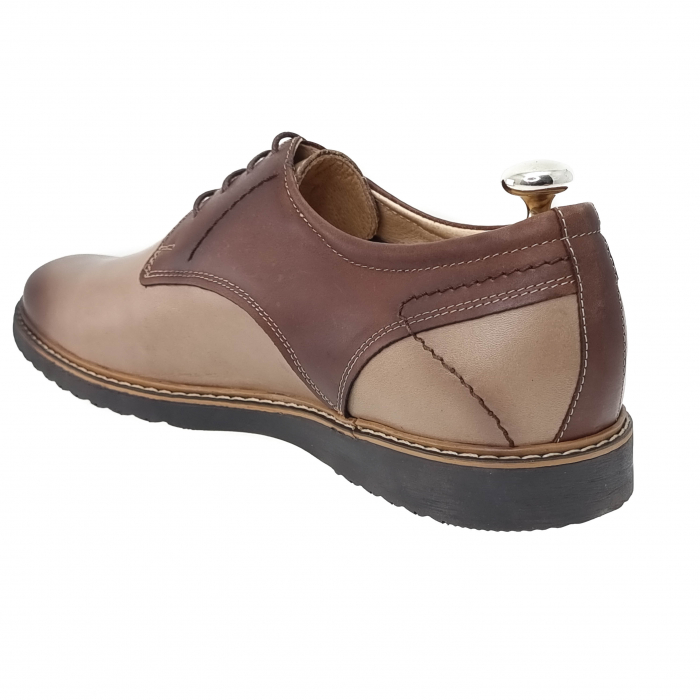 Pantofi casual din piele naturala pentru barbati BEJ-MARO COD-1243 [3]