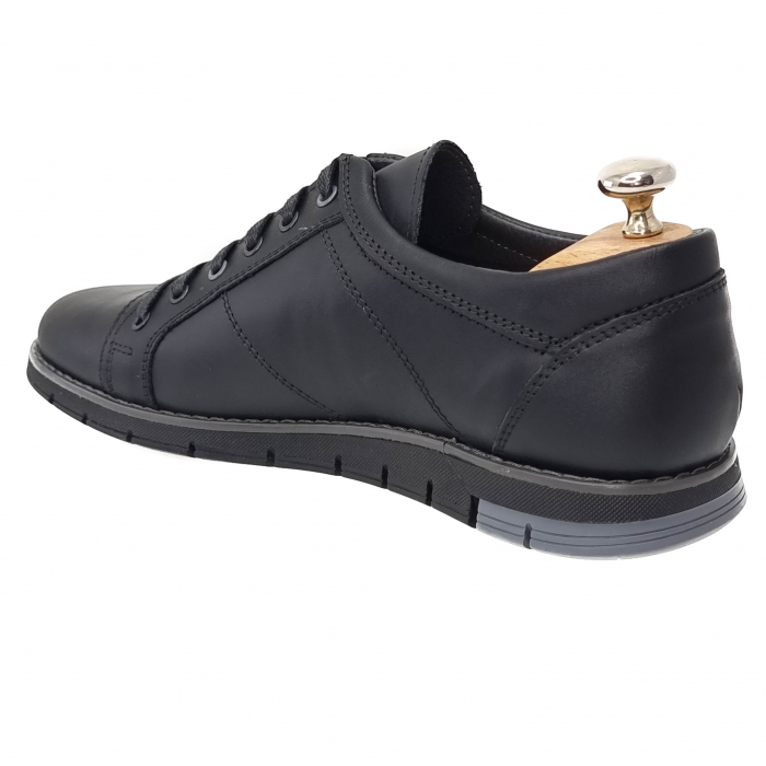 Pantofi Bărbați Sport Din Piele Naturală Neagră 1239 [3]