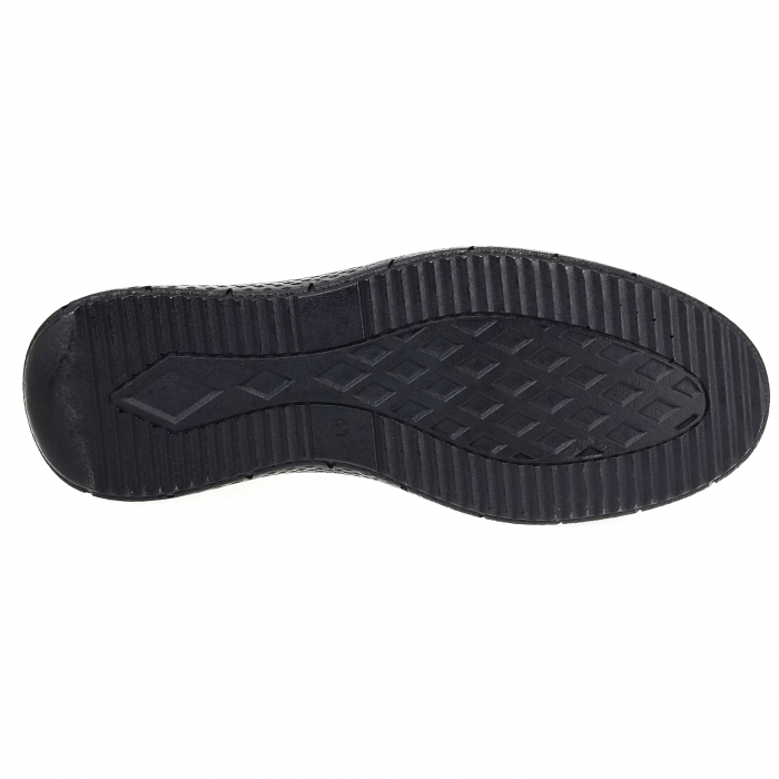 Pantofi Bărbați Casual Din Piele Naturală Perforată Neagră 1245 [5]