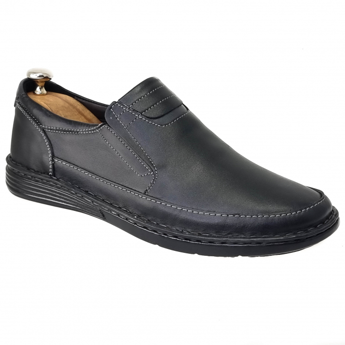 Pantofi Bărbați Casual Din Piele Naturală Neagră 1249 [7]