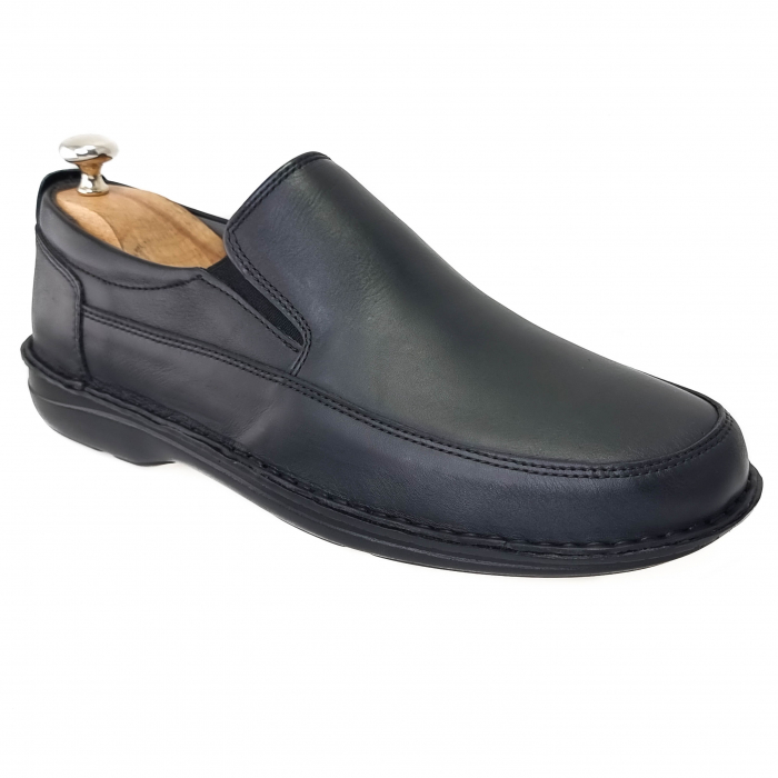 Pantofi casual din piele naturala pentru barbati NEGRU COD-1250 [1]