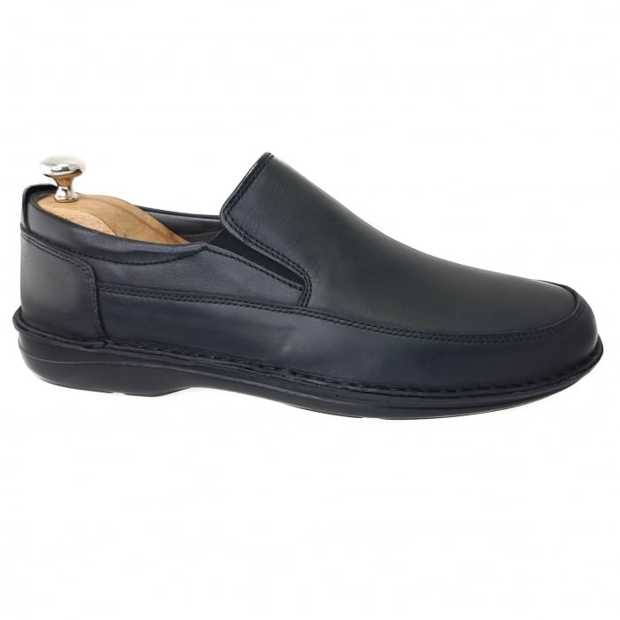 Pantofi casual din piele naturala pentru barbati NEGRU COD-1250 [2]