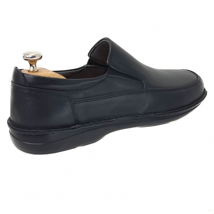 Pantofi casual din piele naturala pentru barbati NEGRU COD-1250 [4]
