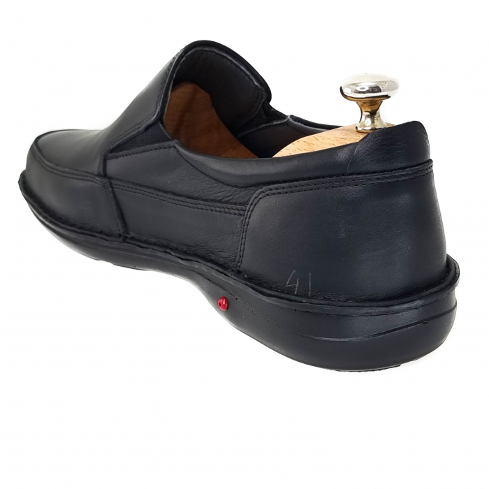 Pantofi casual din piele naturala pentru barbati NEGRU COD-1250 [5]
