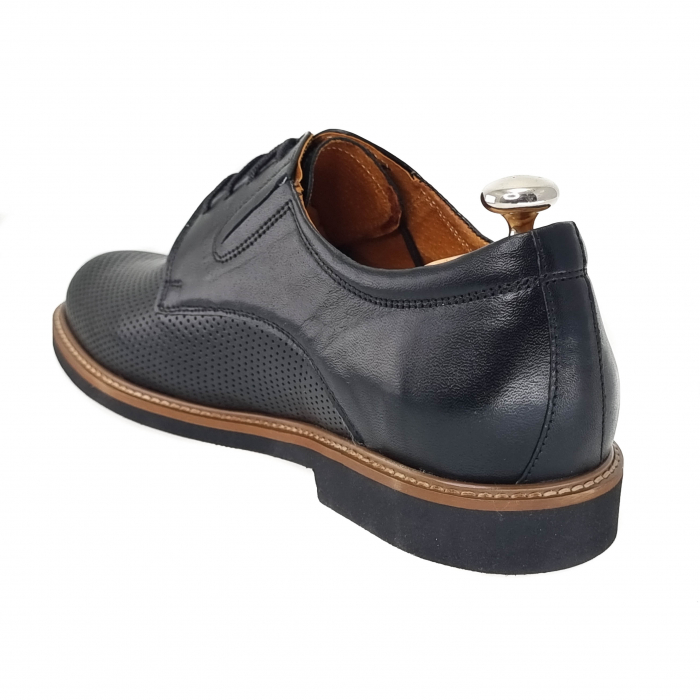 Pantofi casual din piele naturala pentru barbati NEGRU COD-1252 [3]