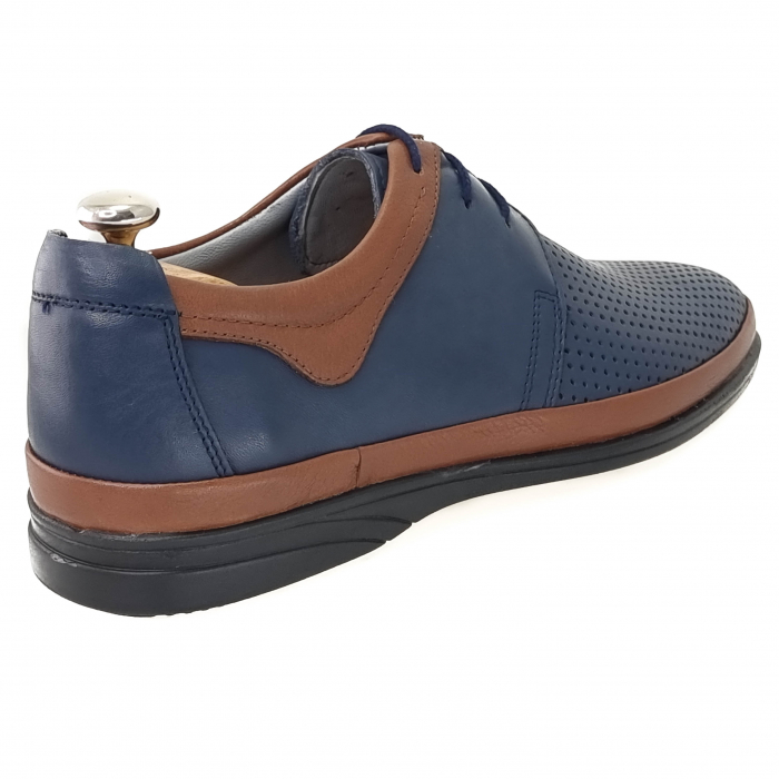 Pantofi casual din piele naturala pentru barbati BLUE-MARO COD-1253 [2]