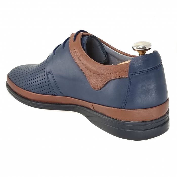 Pantofi casual din piele naturala pentru barbati BLUE-MARO COD-1253 [3]