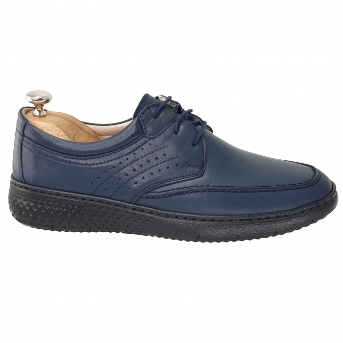 Pantofi Bărbați Casual Din Piele Naturală Blue 1255 [4]