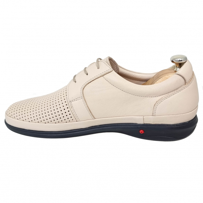 Pantofi Bărbați Din Piele Naturală Perforată Crem 1266 [5]