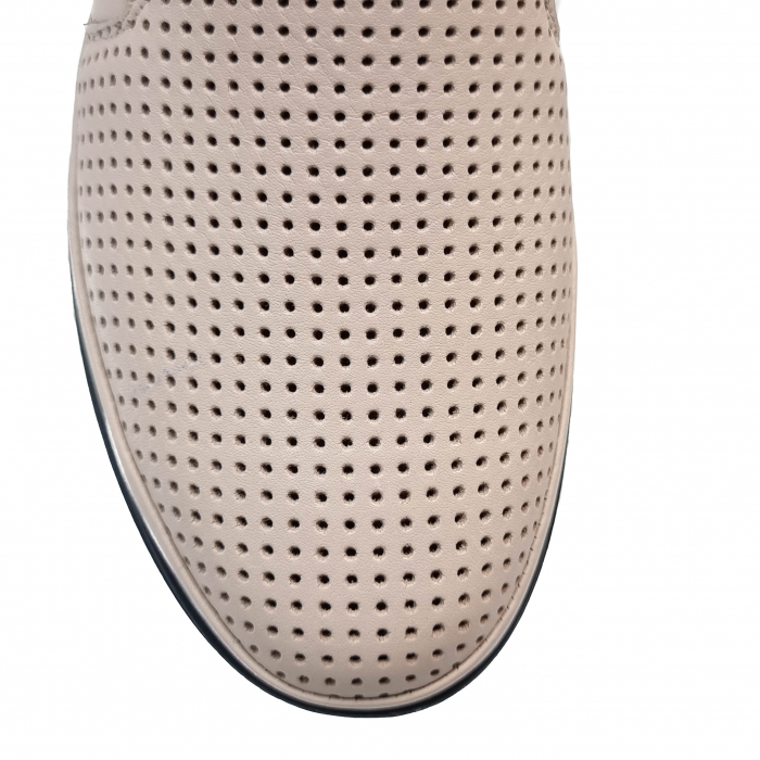 Pantofi Bărbați Din Piele Naturală Perforată Crem 1267 [5]