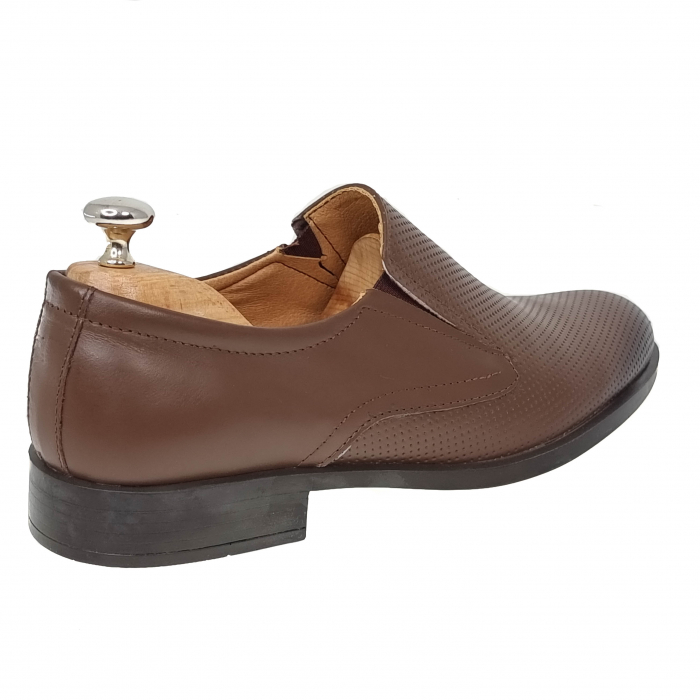 Pantofi Bărbați Din Piele Naturală Perforată Maro 1285 [3]