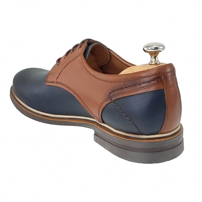 Pantofi din piele naturala pentru barbati BLUE-MARO COD-1295 [5]