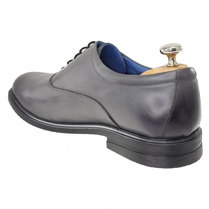 Pantofi din piele naturala pentru barbati GRI COD-1301 [3]