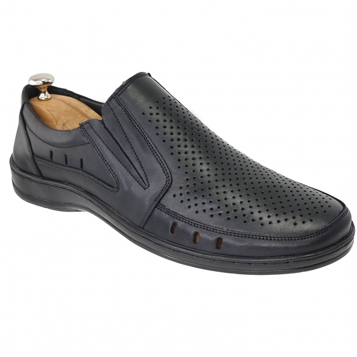 Pantofi din piele naturala pentru barbati NEGRU COD-1304 [1]