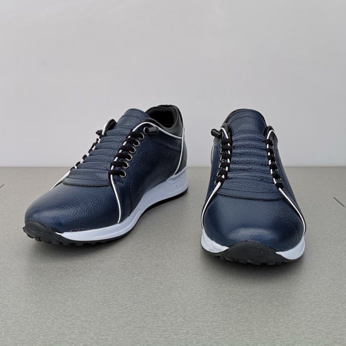 Pantofi Bărbați Casual Confort Din Piele Naturală Blue 345 [7]