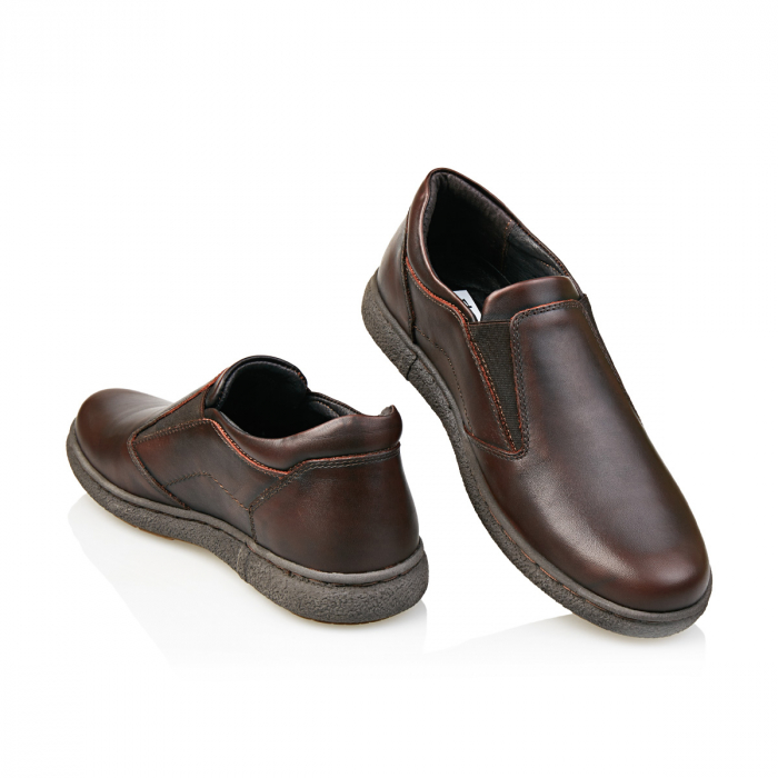 Pantofi Bărbați Casual Confort Din Piele Naturală Maro 359 [4]