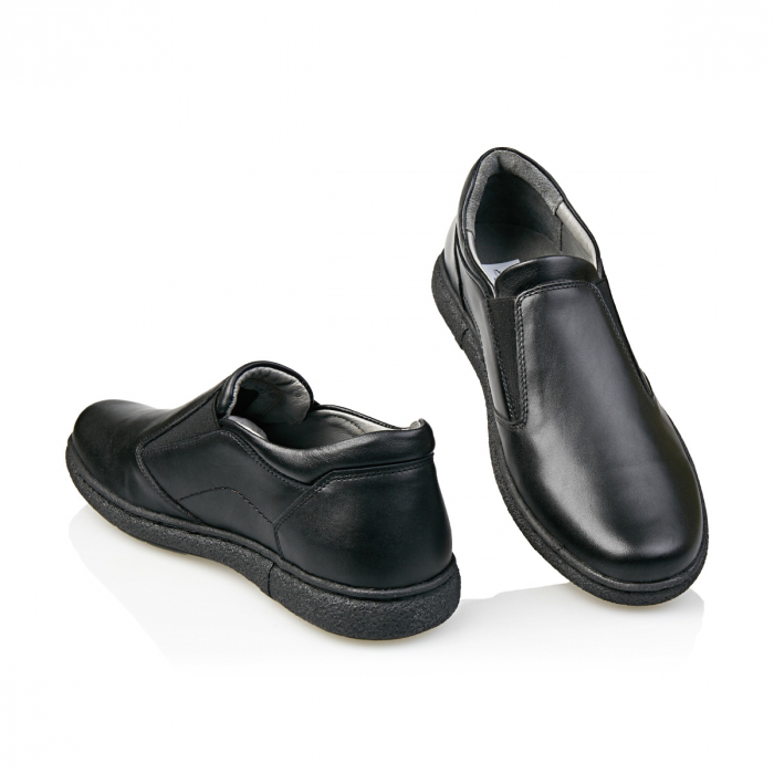 Pantofi Bărbați Casual Confort Din Piele Naturală Neagră 348 [3]