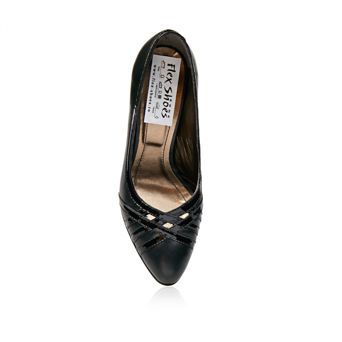 Pantofi Damă Eleganți Din Piele Naturală Neagră 3006 [4]