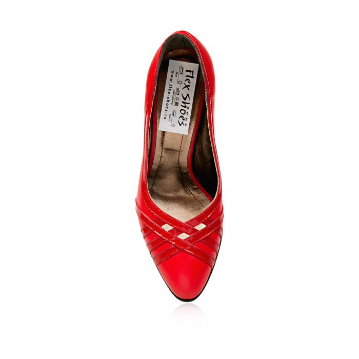 Pantofi Damă Eleganți Din Piele Naturală Roșie 3008 [3]