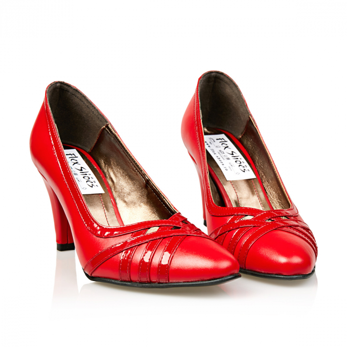 Pantofi Damă Eleganți Din Piele Naturală Roșie 3008 [4]