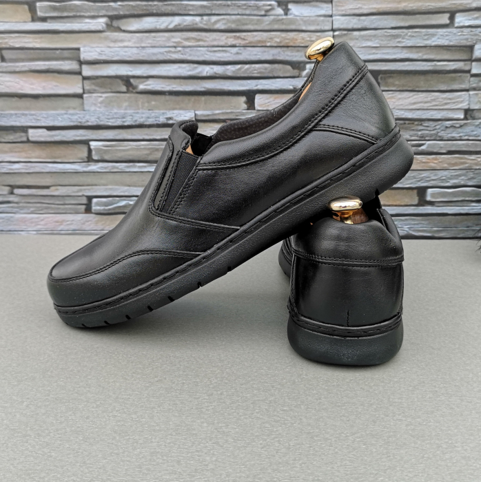 Pantofi Bărbați Casual Confort Din Piele Naturală Neagră 2512 [2]