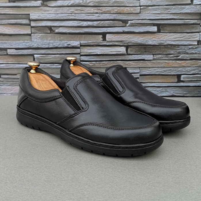 Pantofi Bărbați Casual Confort Din Piele Naturală Neagră 2512 [3]