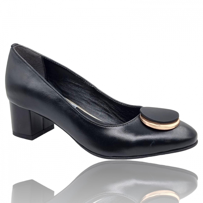 Pantofi Damă Eleganți Din Piele Naturală Neagra 3307 [6]