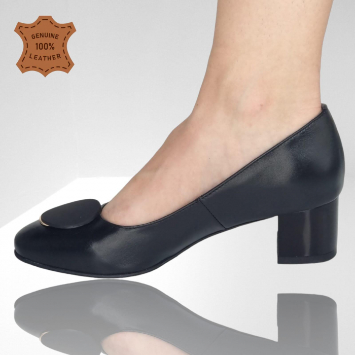 Pantofi Damă Eleganți Din Piele Naturală Neagra 3307 [3]