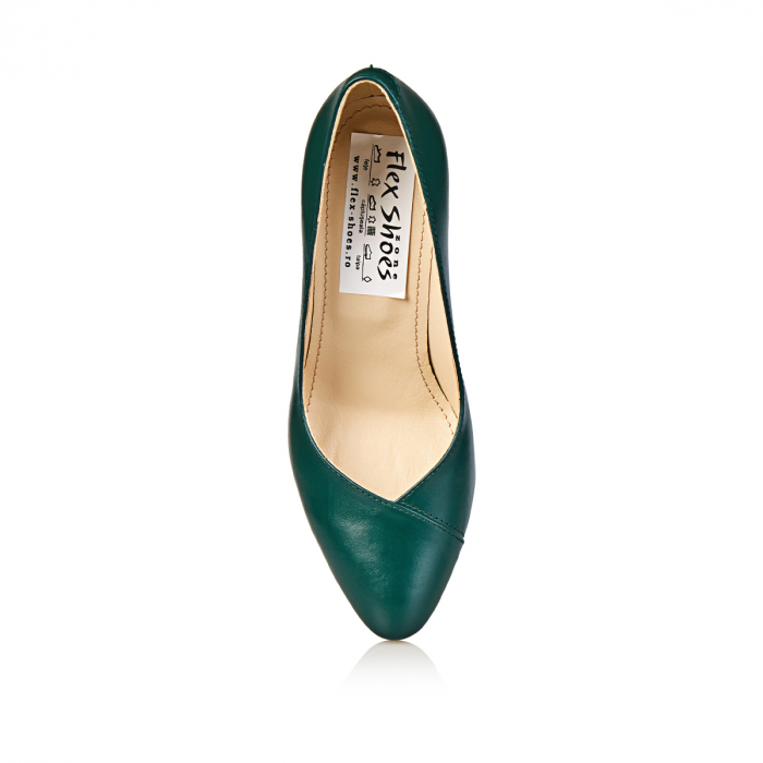 Pantofi Damă Eleganți Din Piele Naturală Verde 3017 [2]