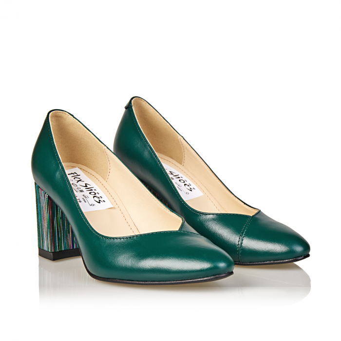 Pantofi Damă Eleganți Din Piele Naturală Verde 3017 [4]