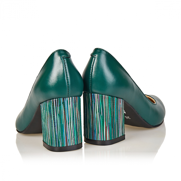 Pantofi Damă Eleganți Din Piele Naturală Verde 3017 [5]