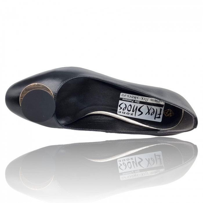 Pantofi Damă Eleganți Din Piele Naturală Neagra 3307 [5]