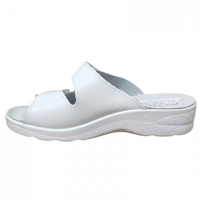 Saboți Sanitari Damă Din Piele Naturală Albă 7008 [4]