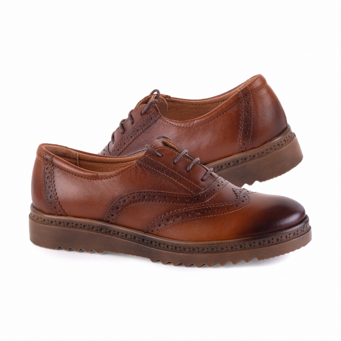 Pantofi Damă Casual Confort Din Piele Naturală Maro 5001 [2]
