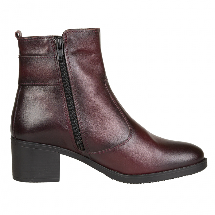 Ghete Damă Casual Din Piele Naturală Bordo 8519 [2]